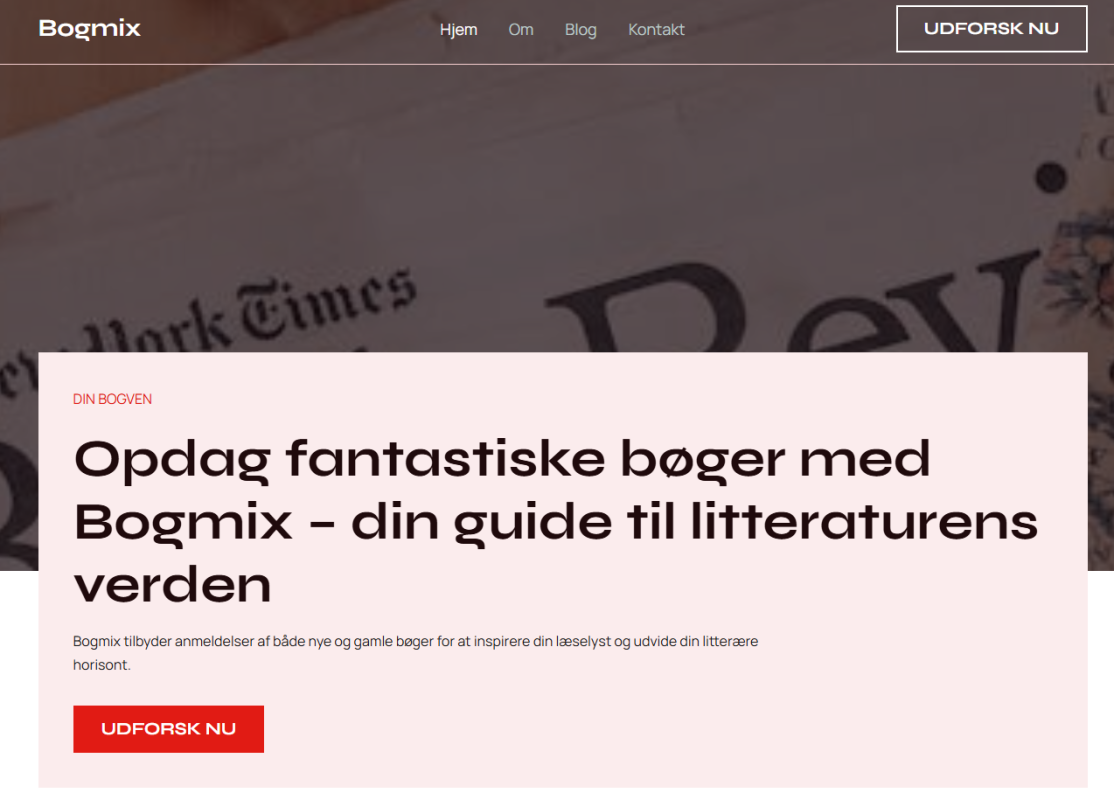 bogmix hjemmeside til salg